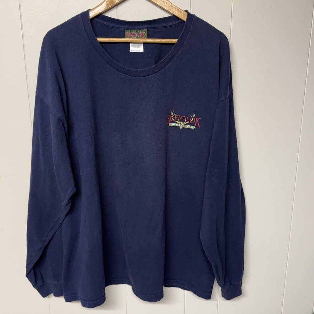 Hunting Scent-Lok Advisory Team Long Sleeves T Shirt Deer Graphic Blue Men 3XL